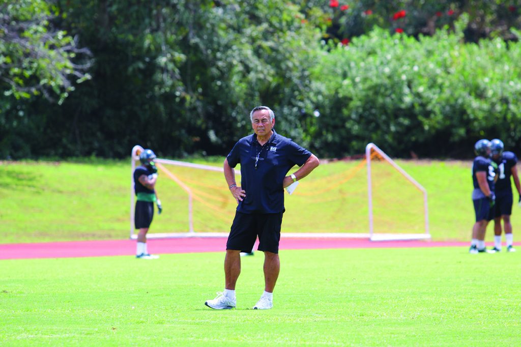 Norm Chow coaching football - Generations Magazine - June - July 2013