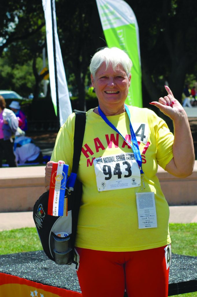 Joan Davis feeling good at the National Senior Games in California.