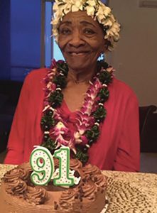 Rosa Elliot celebrating her 91st birthday