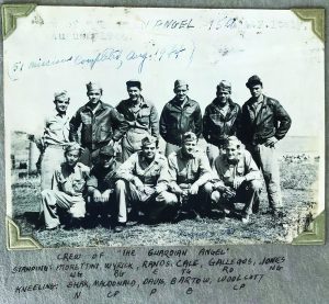 Art Shak (bottom, L) arrived in Italy in March 1944. He and his Guardian Angel bomber crew completed 51 missions that year, narrowly escaping death after two of the plane’s engines were destroyed and gas lines were severed by enemy fire, and with a 500-pound bomb stuck in the bomb bay.