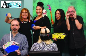 The gang’s all here to help you adapt to aging with some cool devices: (L–R, front) Monty Anderson-Nitahara, Barbara Fischlowitz-Leong, (back) Katie Friedman, Hannah Diaz, Janelle Feliciano and Harvey Gordon