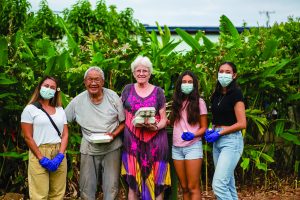 Kahuku High School students deliver meals to kūpuna during the COVID-19 pandemic.