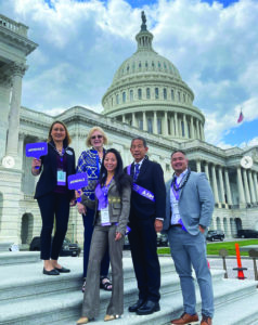 Alzheimer’s Association Hawaii Chapter Community Advocates brought their cause to Capitol Hill in Washington, DC, this year: (L–R) Dr. Poki‘i Balaz, Kathy Wyatt, Amy Truong, Calvin Hara and Ron Shimabuku, the director of Public Policy and Advocacy for Alzheimer’s Association Hawaii Chapter. Courtesy photo.
