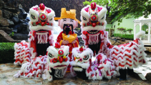 Shown is Chinese Southern Fo Shan lions with Caishen (God of Prosperity).PC: Majestic Culture and the Arts Association