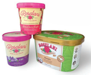 Three cartons of Roselani Ice Cream